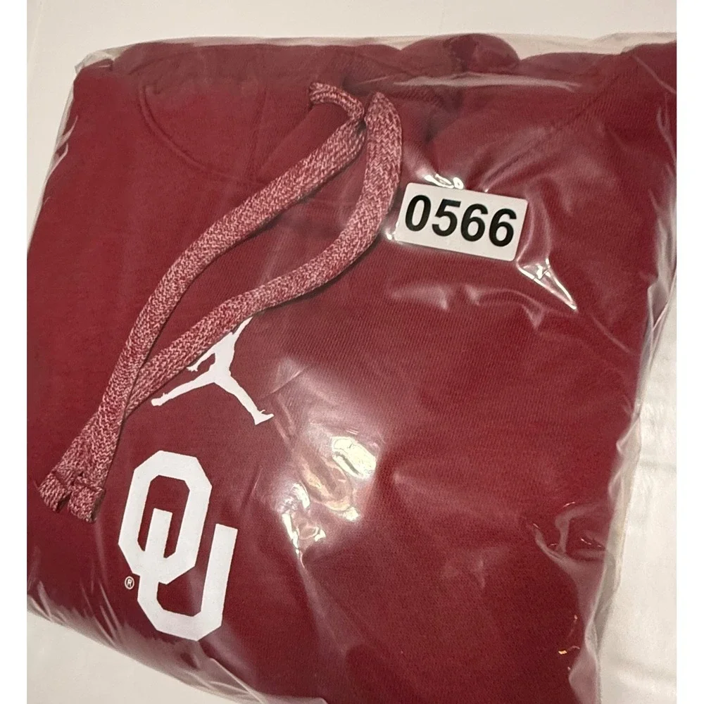 Jordan Oklahoma Sooners NCAA Team‎ Issue Club Hoodie Mens Medium Crimson Red OU